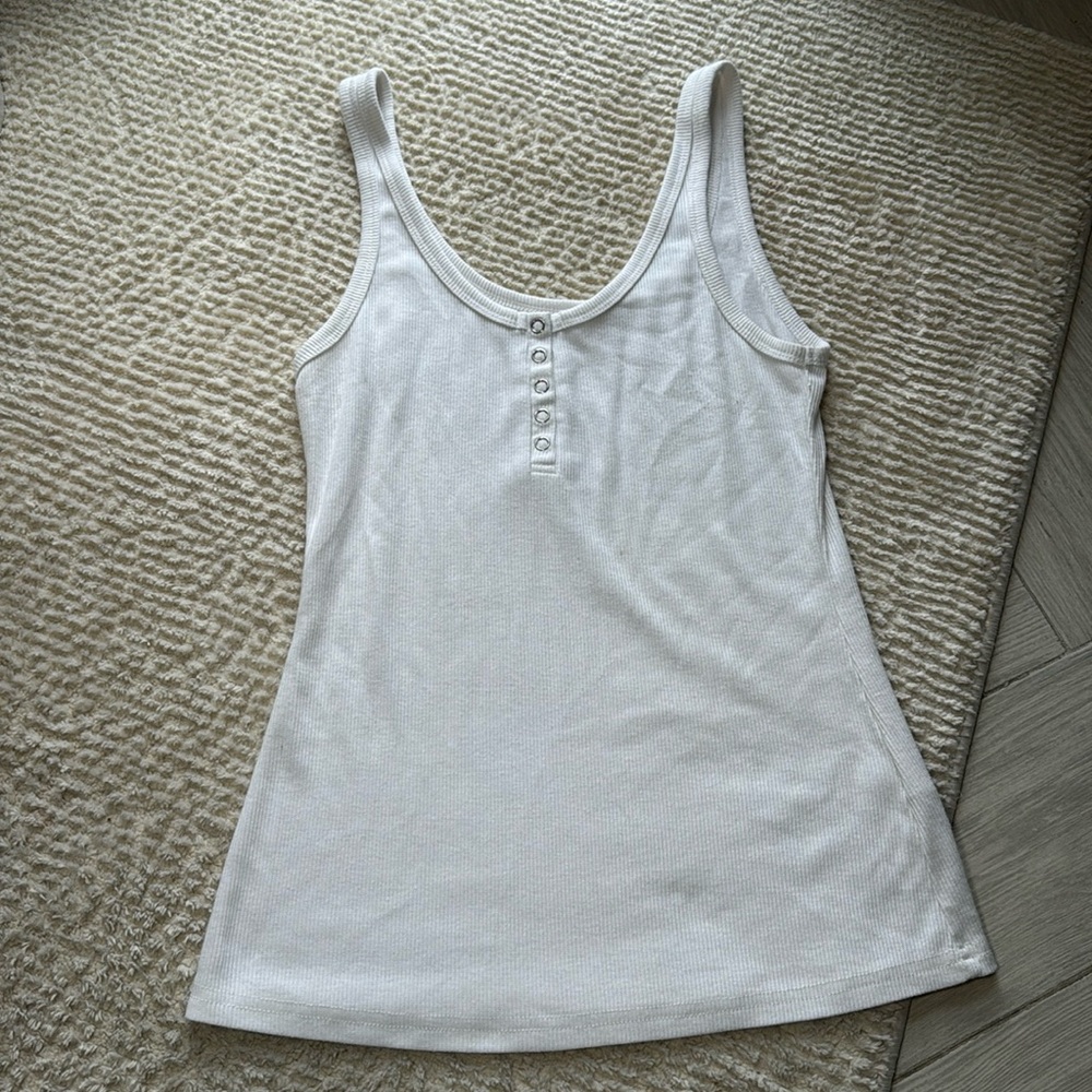 Raglan style white tank size medium